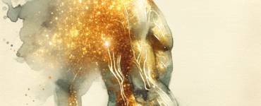 a watercolor subliminal clipart of a human body made of gold, created in a delicate and artistic style.